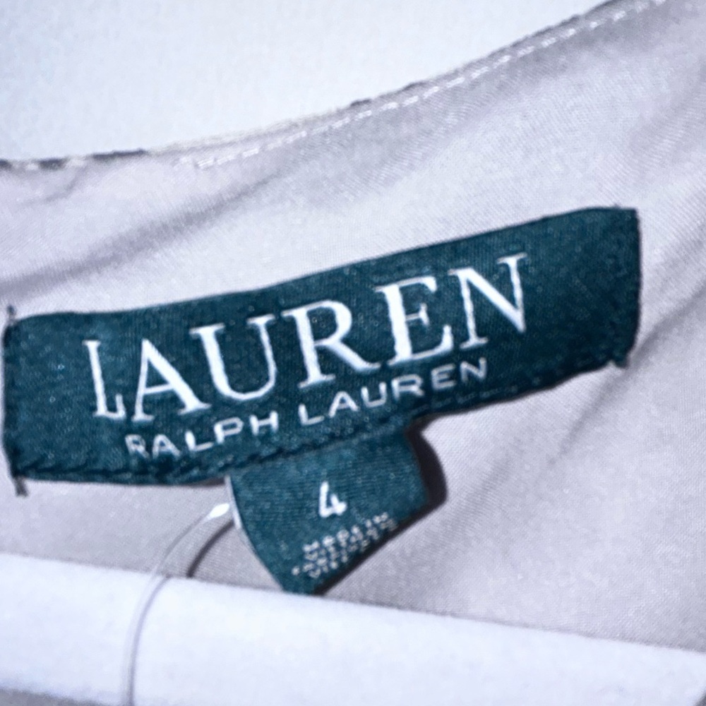 Lauren Ralph Lauren Womens Ruffled Print Sheath  Dress Grey, NWT 4 - Picture 4 of 8